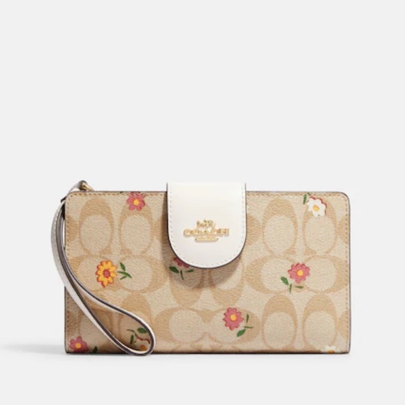 Coach Tech Wallet In Signature Canvas With Nostalgic Ditsy Print - Picture 13 of 15